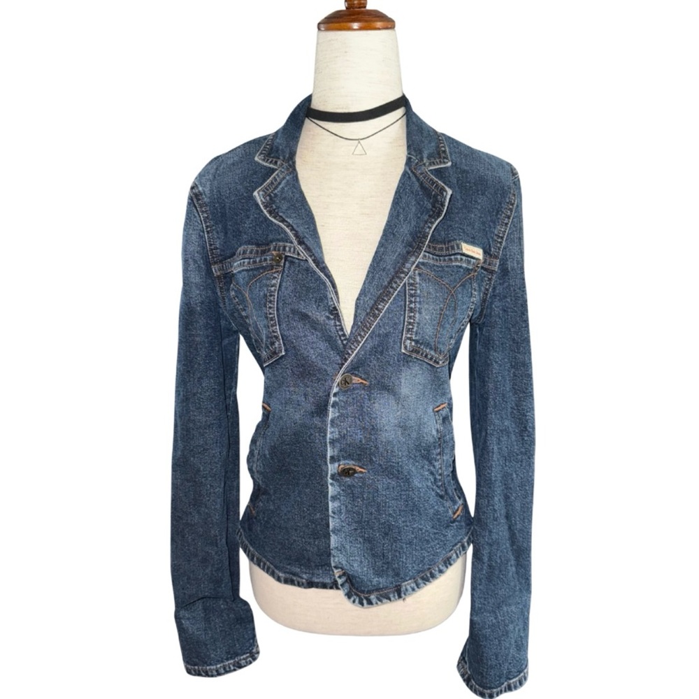 Vintage Y2K Jean Jacket Cropped Retro Denim Cut |‎ Spring Nostalgic Modern